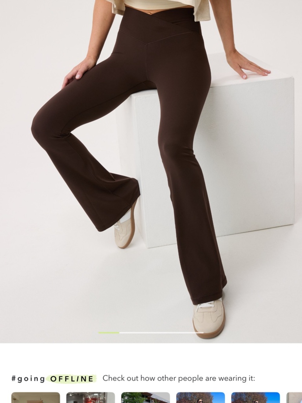 OFFLINE By Aerie Real Me High Waisted Crossover Flare Legging XS Short